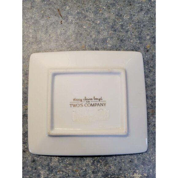 Stacy Claire Boyd For Two's Company 3pc Holiday Coasters 4.5" Square Ceramic - Picture 7 of 7